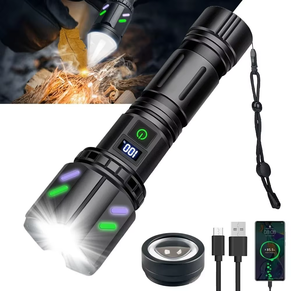 Lampe torche tactique LED 5000LM avec allume-feu
