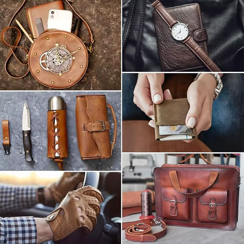 Cuir véritable, grain supérieur, bande de cuir de bétail de style vintage, cuir de cheval fou, bricolage fait à la main, 1,8 mm d'épaisseur, ciré huileux L