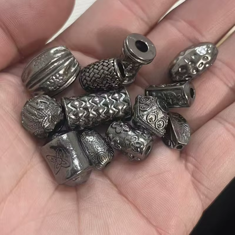 3 Pièces d'Accessoires de Bijouterie en Alliage, Perles Entretoises et Perles Seau Rétro Noir Pistolet, Matériel de Perlage DIY pour Colliers et Bracelets, Vente en Gros